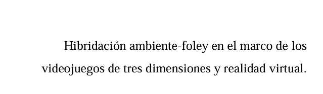 Title page of the ambience-foley hybridization thesis